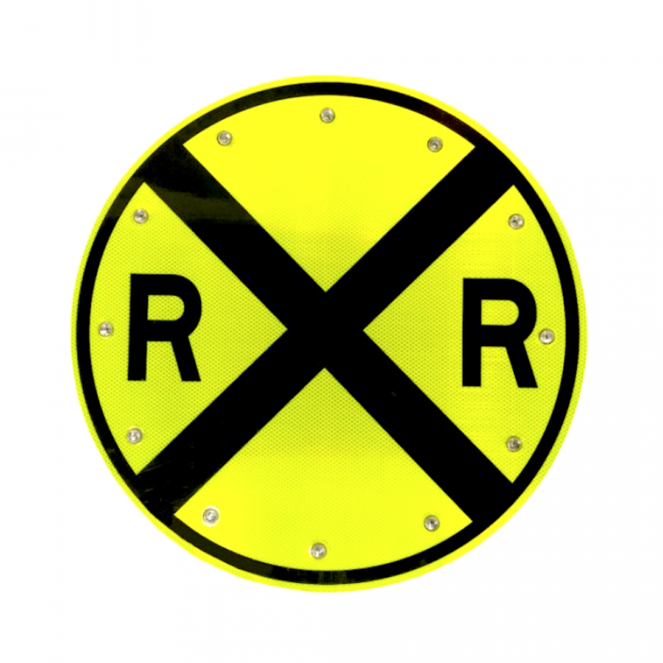 30" Solar Flashing Railroad Sign